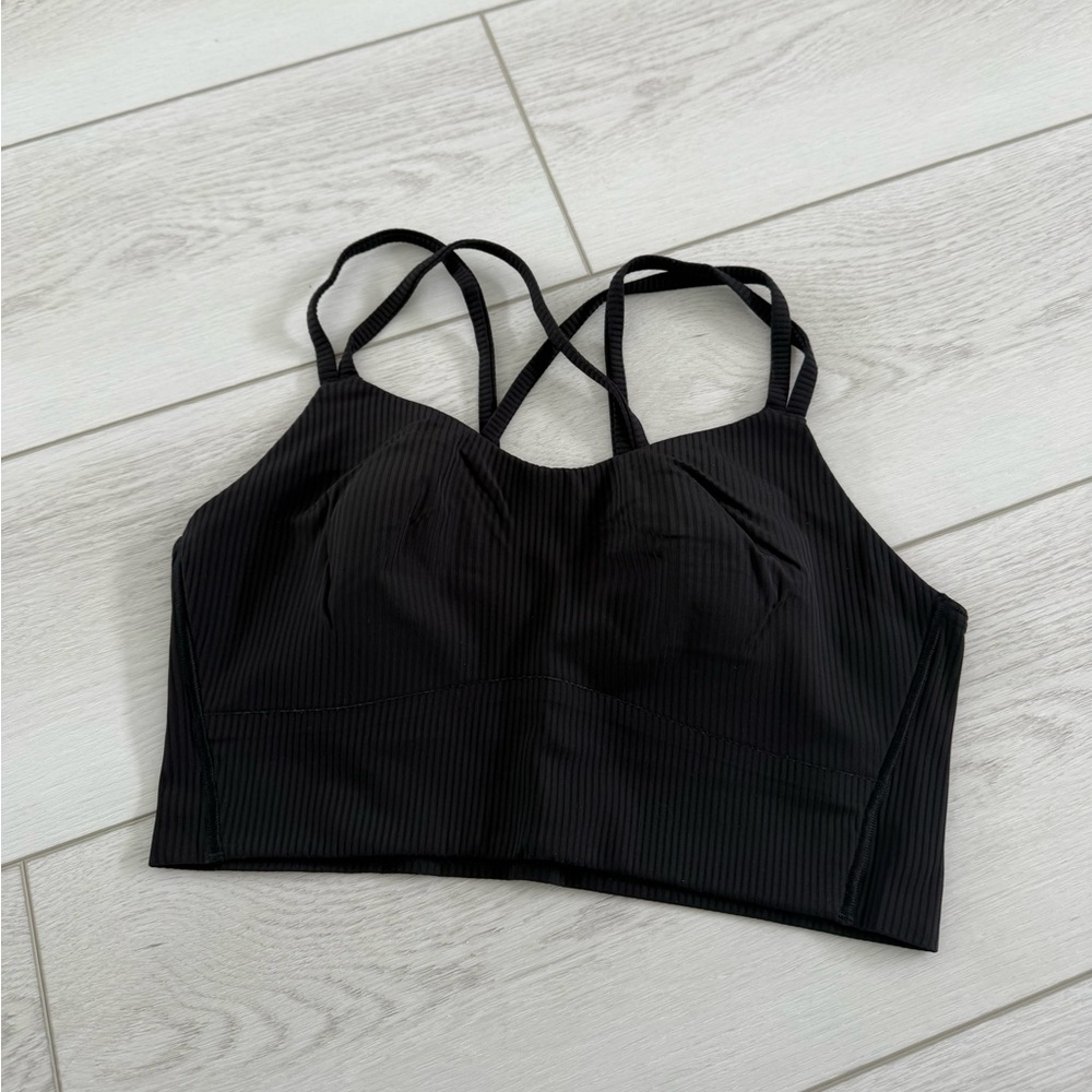 SOLD Lululemon Like A Cloud Long Line Ribbed Sports Bra Black - Picture 3 of 5